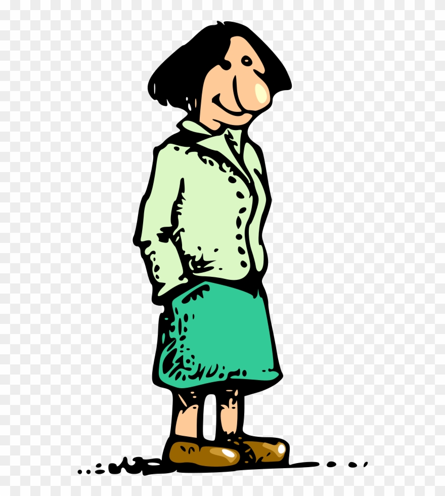 Woman Jogging Clipart, Vector Clip Art Online, Royalty - Big Nose Cartoon Woman - Png Download