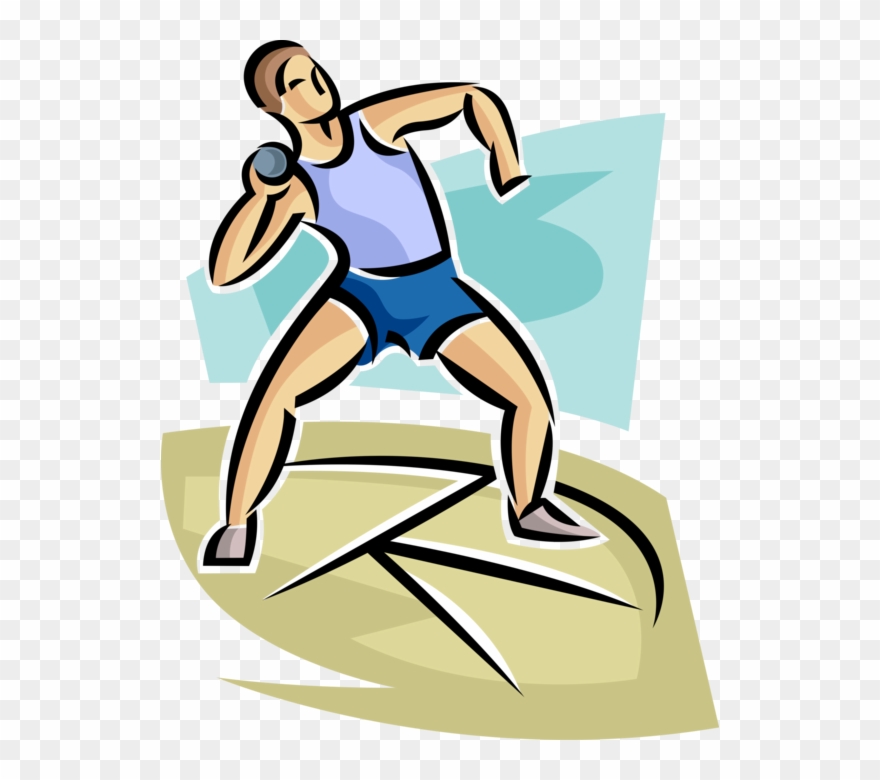 Track Meet Competitor Throws Shot Put - Athletics Track Shot Put Clipart