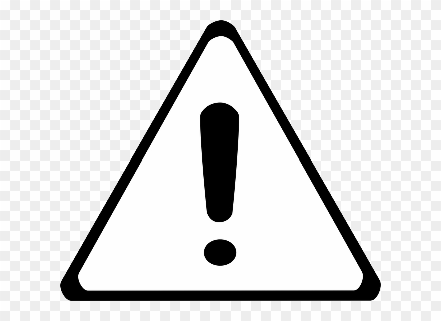 Caution Sign Black And White Clipart - Caution Sign Black And White - Png Download