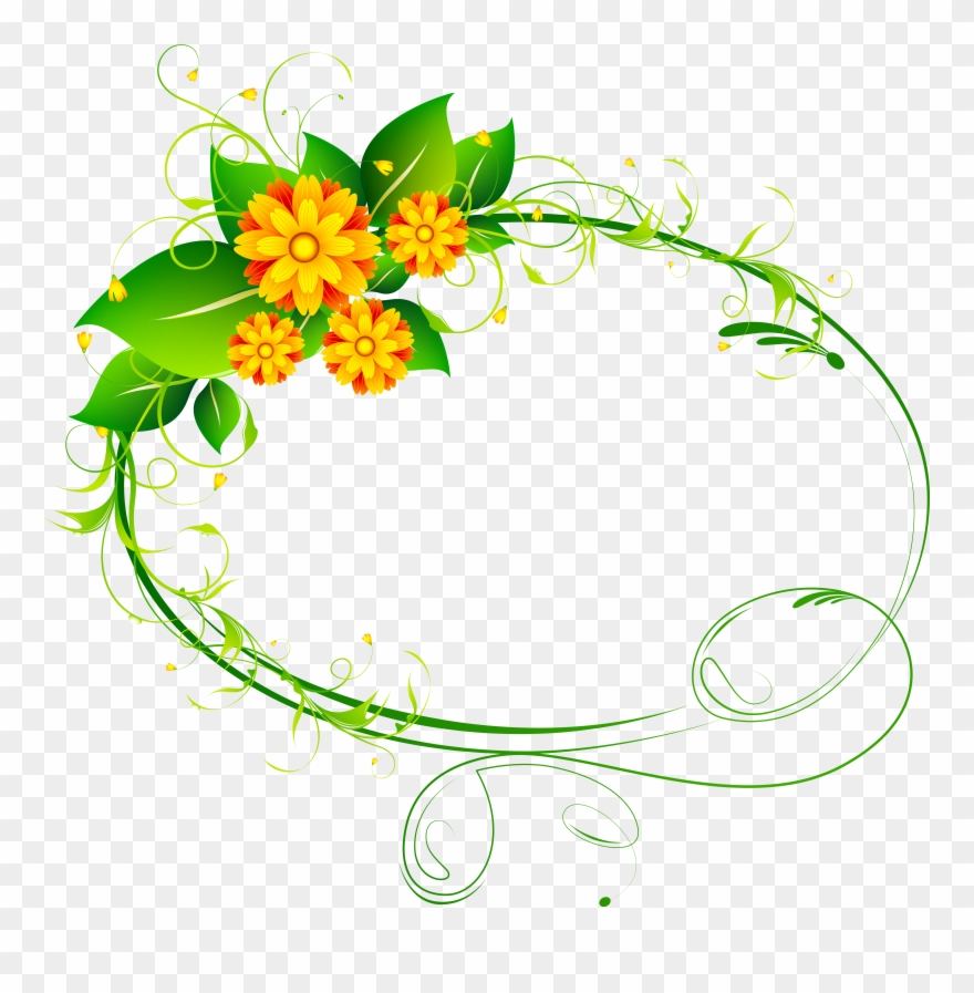 Decor Png Clip Art Image Flower Frame - Flower Oval Frame Png Transparent Png