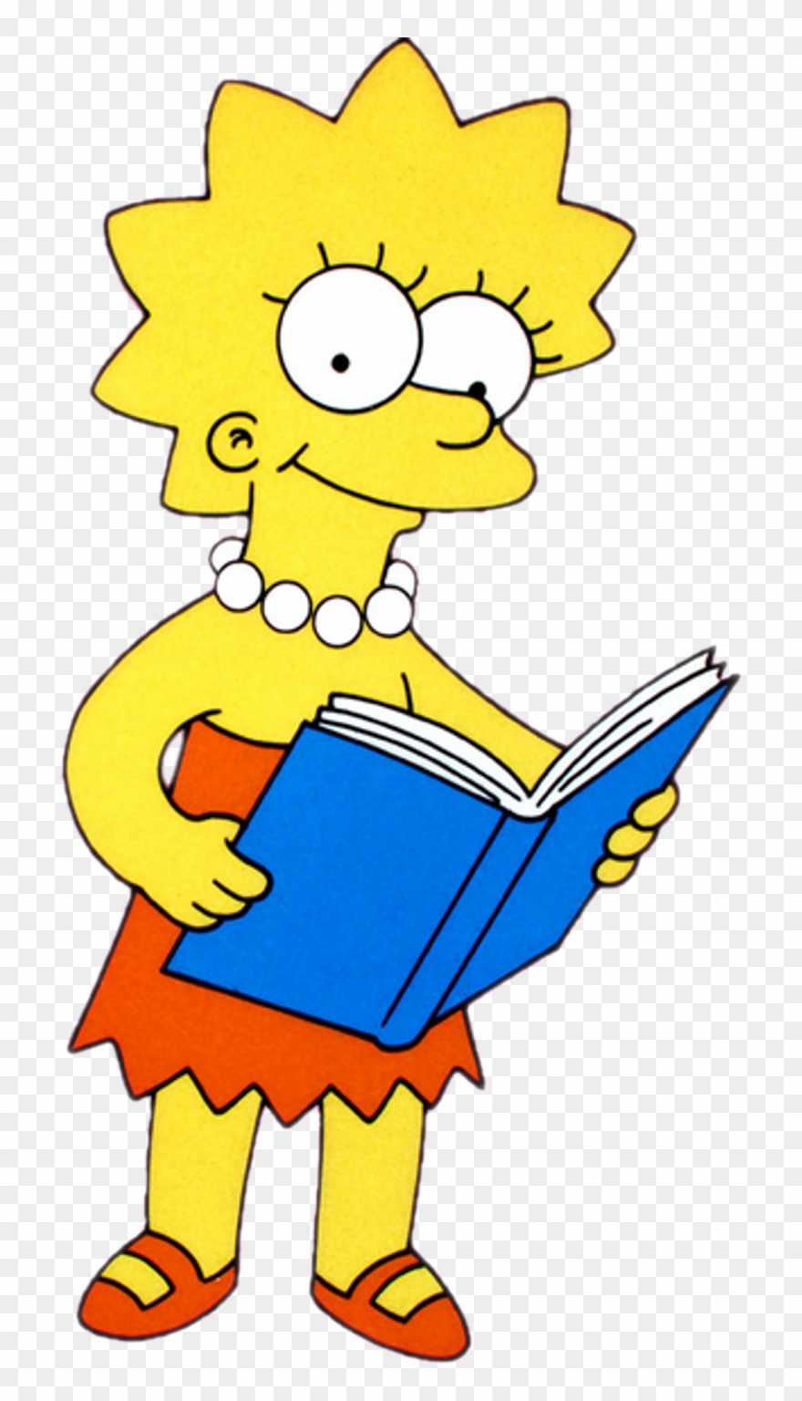 Clip Art Transparent Download Lisa Milhouse Van Houten - Lisa Simpson Reading A Book - Png Download