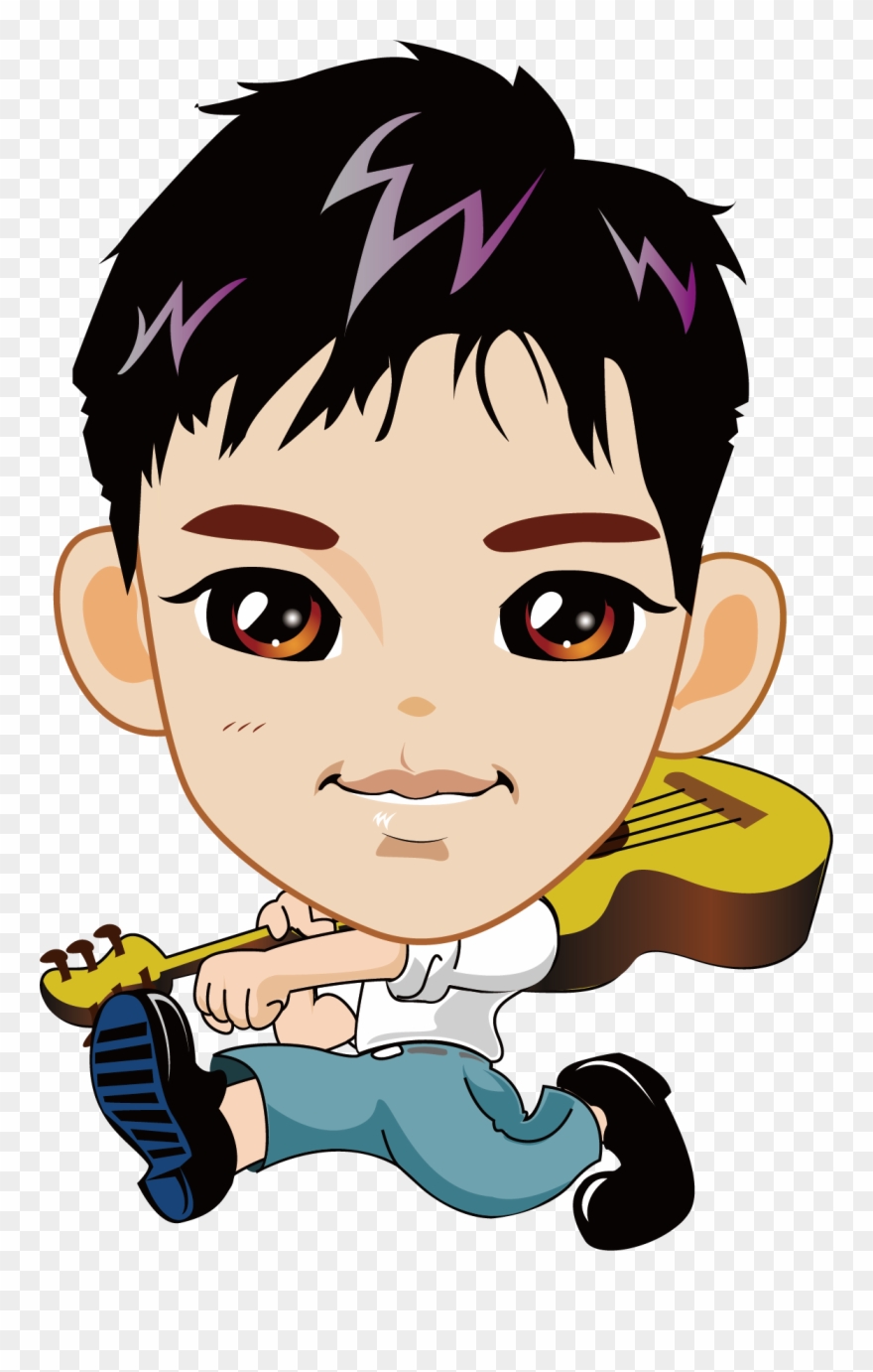 Barber Cartoon Music Boy - Avatar Musica Png Clipart
