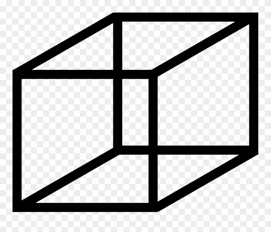 Mcol Necker Cube Clip Art - 3 Boyutlu Kutu Çizimi - Png Download