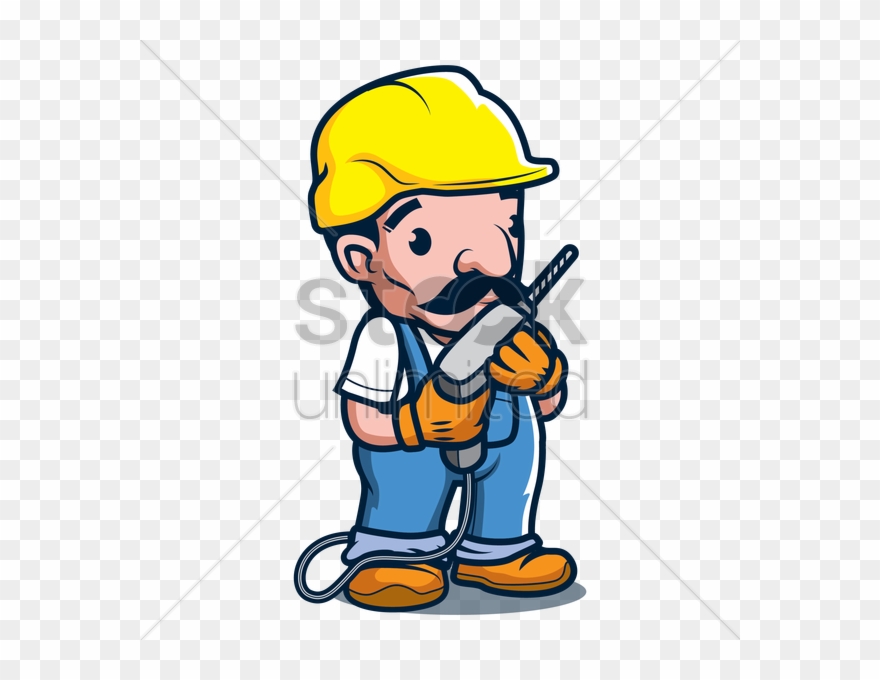 Constructor Cartoon Clipart Constructor Clip Art - Drill Machine Cartoon - Png Download
