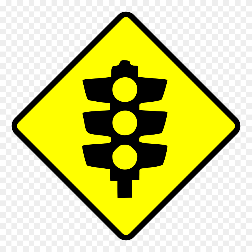 Free Vector Caution Traffic Lights Clip Art - Traffic Light - Png Download