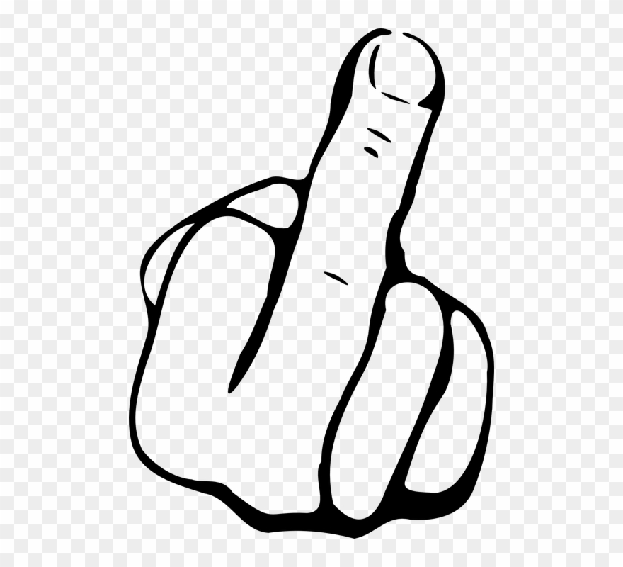 Middle Finger - Middle Finger Stencil Clipart