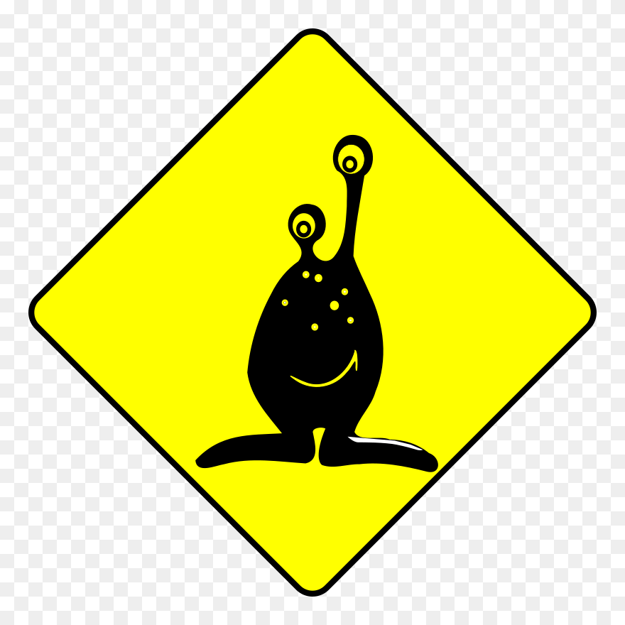 Warning Sign For Aliens Clipart