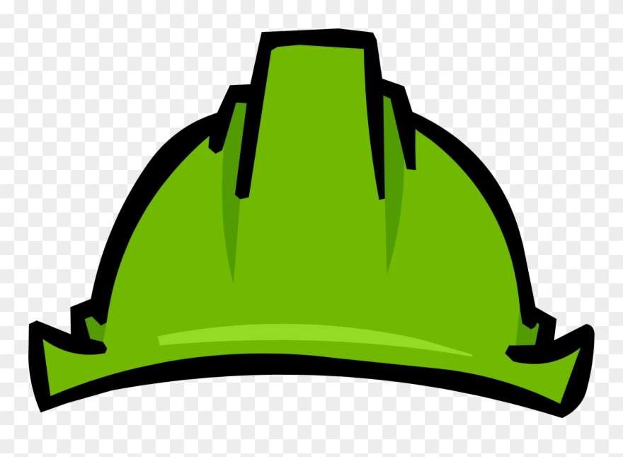 Club Penguin Item Of The Day April 18th- Green Hard - Clip Art Hard Hat - Png Download