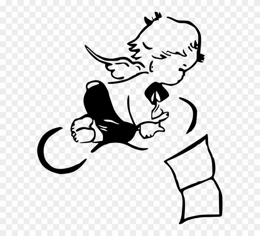 Angel Baby Boy Silhouette Little Crawling Infant - Little Angel Logo Transparent Clipart