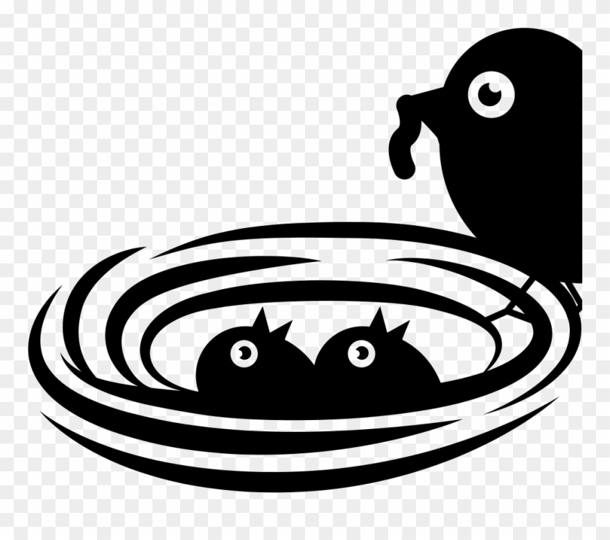 Newborn Birds In Being - Birds Nest Icon Png Clipart