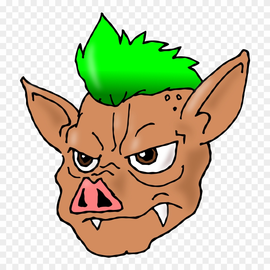 Mohawk Hairstyle Punk Subculture Drawing - Pig With Green Hair Clipart