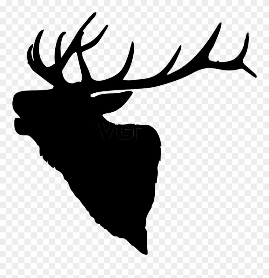 Graphic Library Library Bull Elk Clipart - Elk Head Silhouette Clip Art - Png Download