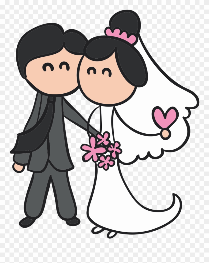 Desenho De Noivinhos Para Convite - Noivinhos Para Convite De Casamento Clipart