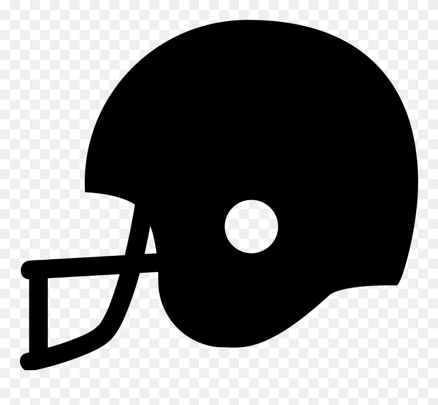 Football Helmet Clipart Black - Png Download