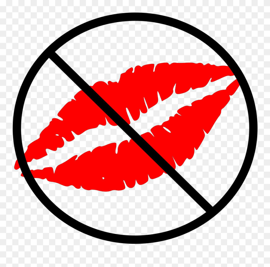 No Kiss Zone Clip Art - Lips Clip Art - Png Download