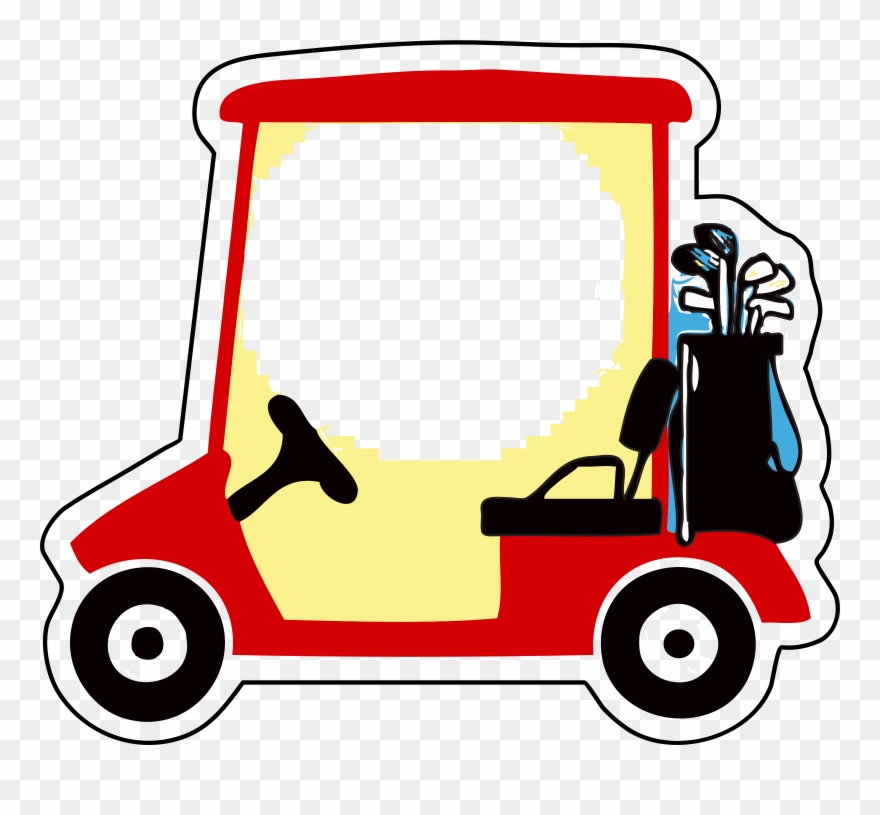 Golf Buggies Golf Clubs Golf Balls Cart - Golf Cart Clipart Vector - Png Download