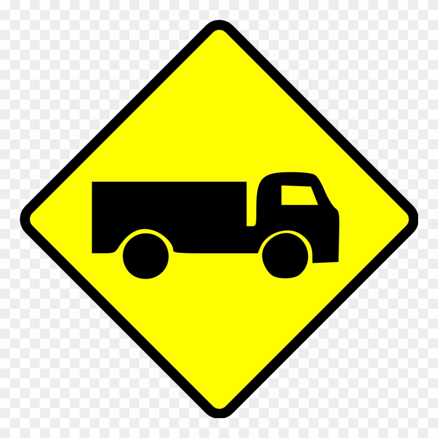 Caution Truck Png Clip Arts - Truck Road Sign Transparent Png