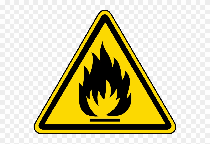 Flammable Material Warning Label - Warning Danger Signs Clipart