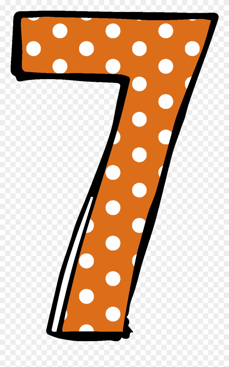 Jpg Library Download Free Number Cliparts Download - Polka Dot Number 7 - Png Download