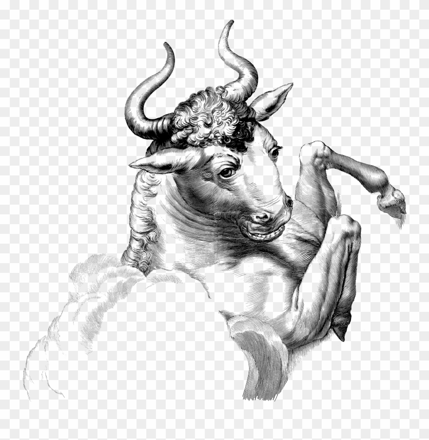 Taurus The Bull Clipart - Antique Jewelry Cloud Bull Necklace Animal Pendant - Png Download