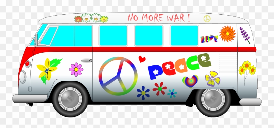 Hippie Van Clipart - Hippie Vw Van Vector - Png Download