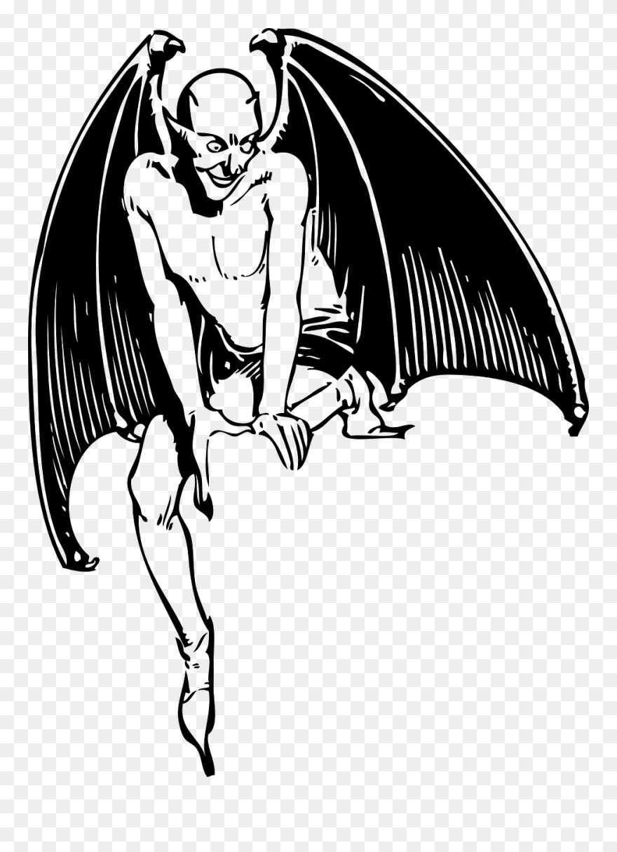 Sitting Clip Art Download - Squatting Devil - Png Download