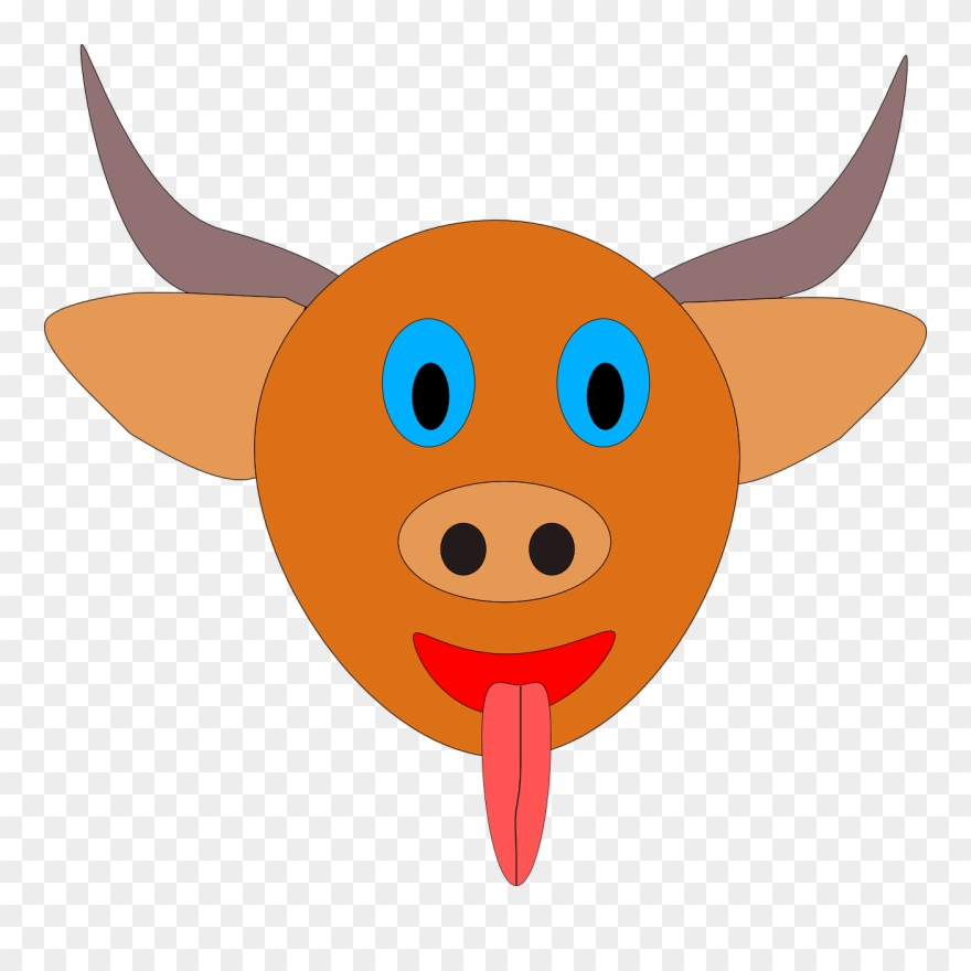 Bull Svg Vector File, Vector Clip Art Svg File - Bull Face Cartoon - Png Download