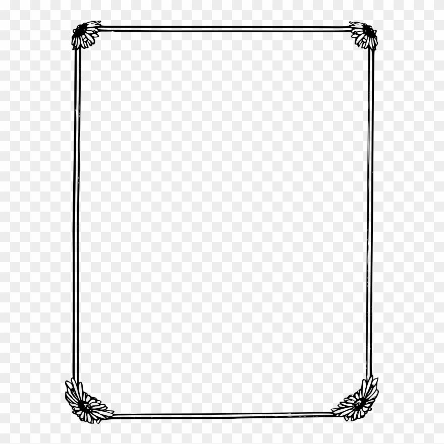 Clipart - Daisy Frame - Border Frame Png Transparent