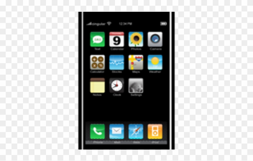 Apple Iphone Clipart Apple Phone - Cell Phone Clipart Png Transparent Png