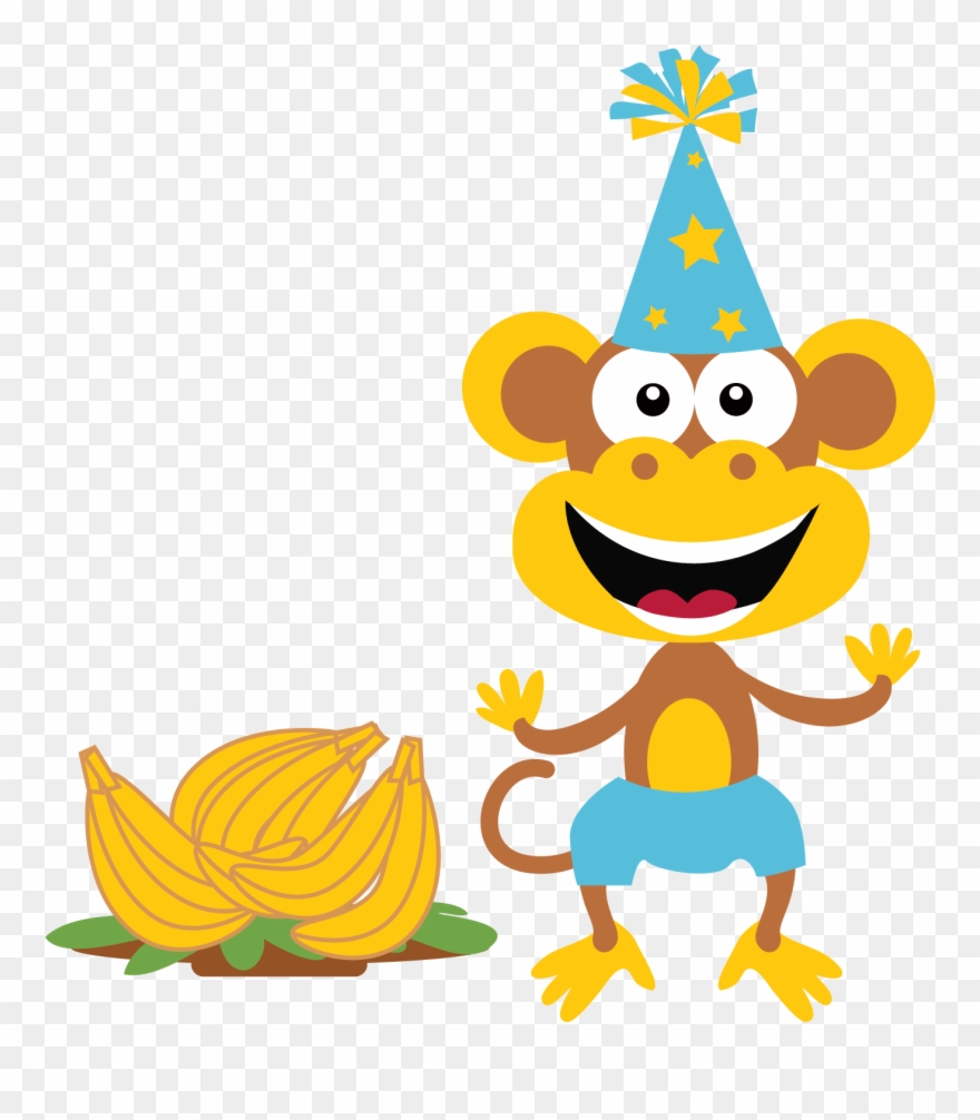 Monkey Boy Birthday Clipart Png - Clip Art Transparent Png