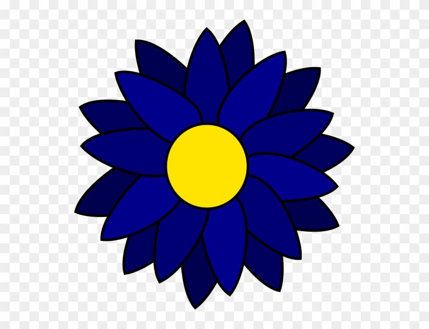 Blue Daisy Clip Art - Sunflower Graphic - Png Download