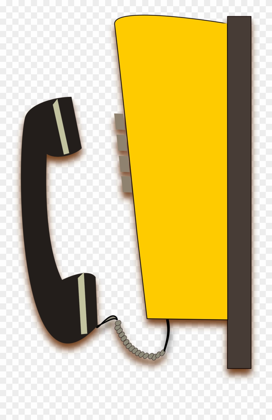 Phone Clipart Yellow - Clipart Of Public Telephone - Png Download