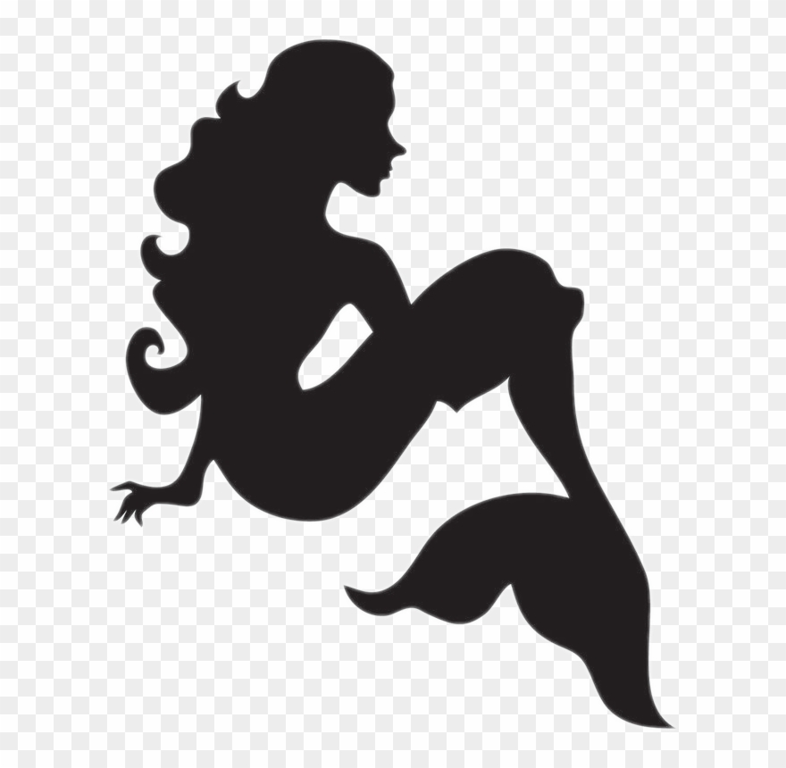 Graphic Royalty Free Stock Sticker By Sissy - Mermaid Silhouette Clipart - Png Download