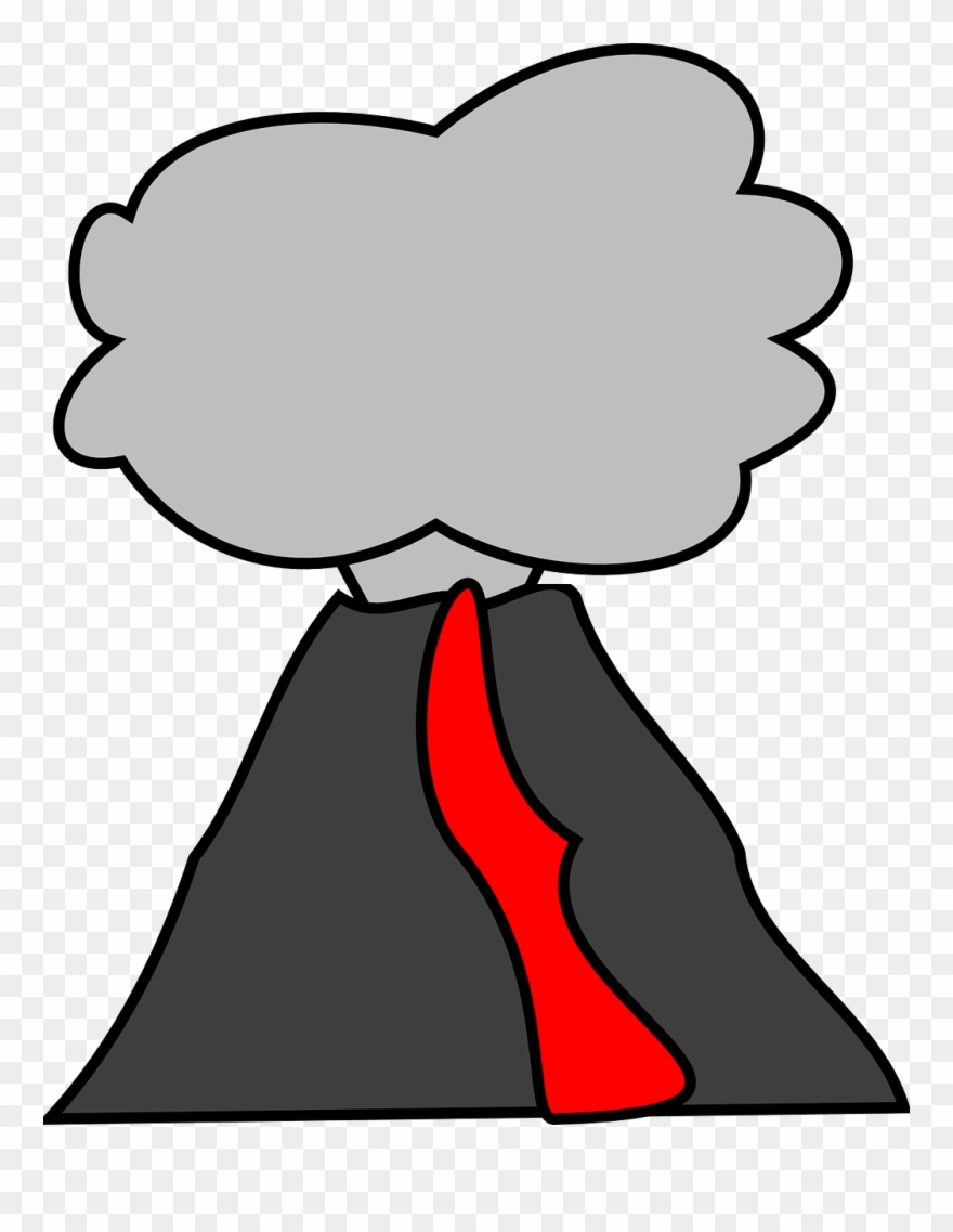 Volcano Nature Clip Art - Gambar Gunung Meletus Animasi - Png Download