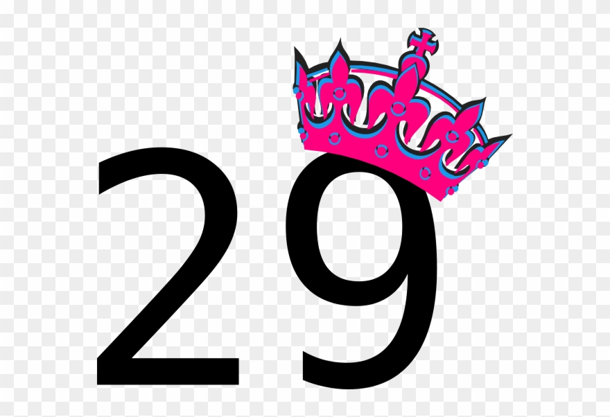 Pink Tilted Tiara And Number 29 Clip Art At Clker Com - Its My 26th Birthday - Png Download