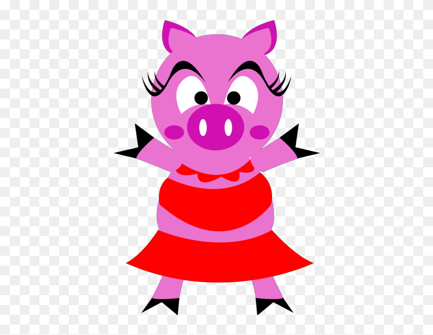 Madame Pig - Cartoon Girl Pig Clipart