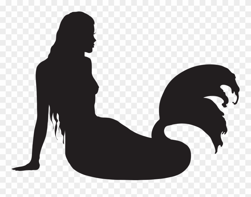 Png Royalty Free Library Sitting Silhouette Png Clip - Transparent Mermaid Silhouette Png
