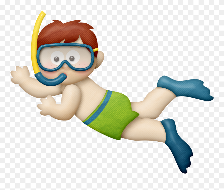 Summer Little Boy Diver Clip Art - Fundo Do Mar Desenho - Png Download