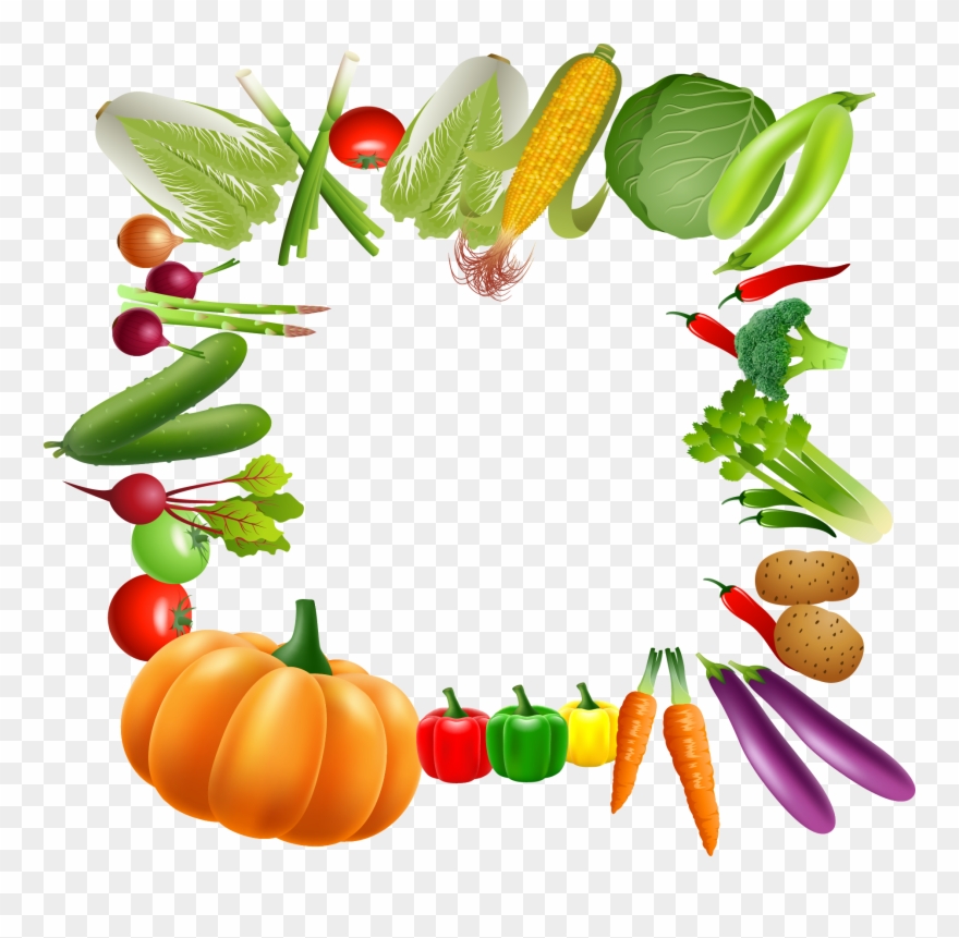 Clip Art Library Vegetable Border Clipart - Fruit And Vegetables Border Clipart - Png Download