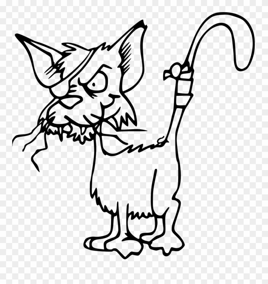 Fighting Cat Bw - Cat Clip Art - Png Download