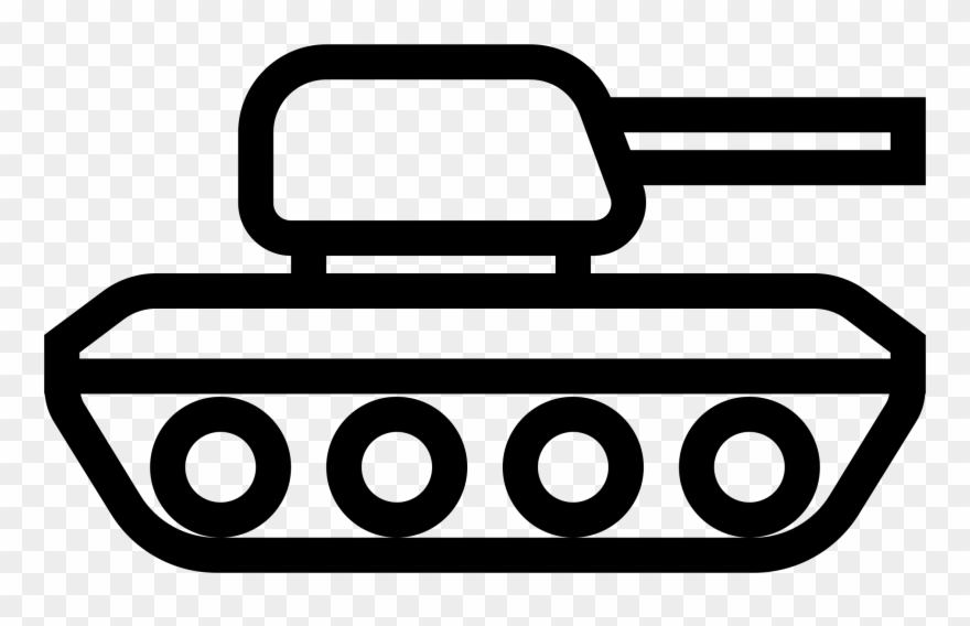 Computer Icons Tank Symbol Download Armoured Fighting - Tank Clip Art Black And White - Png Download