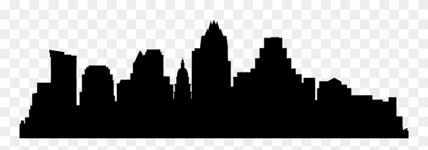 Banner Transparent Austin Skyline Clipart - Austin Texas Skyline Silhouette - Png Download