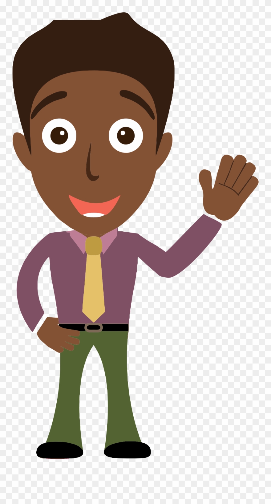 Sensational Idea Person Clip Art Clipart - Cartoon Man Saying Hello - Png Download