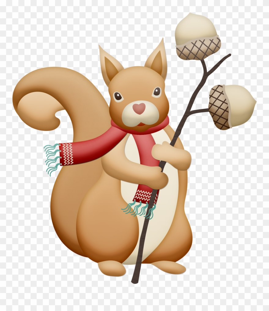 Christmas Fall Squirrel Clip Art Mesevil G - Clip Art Animal Autumn - Png Download
