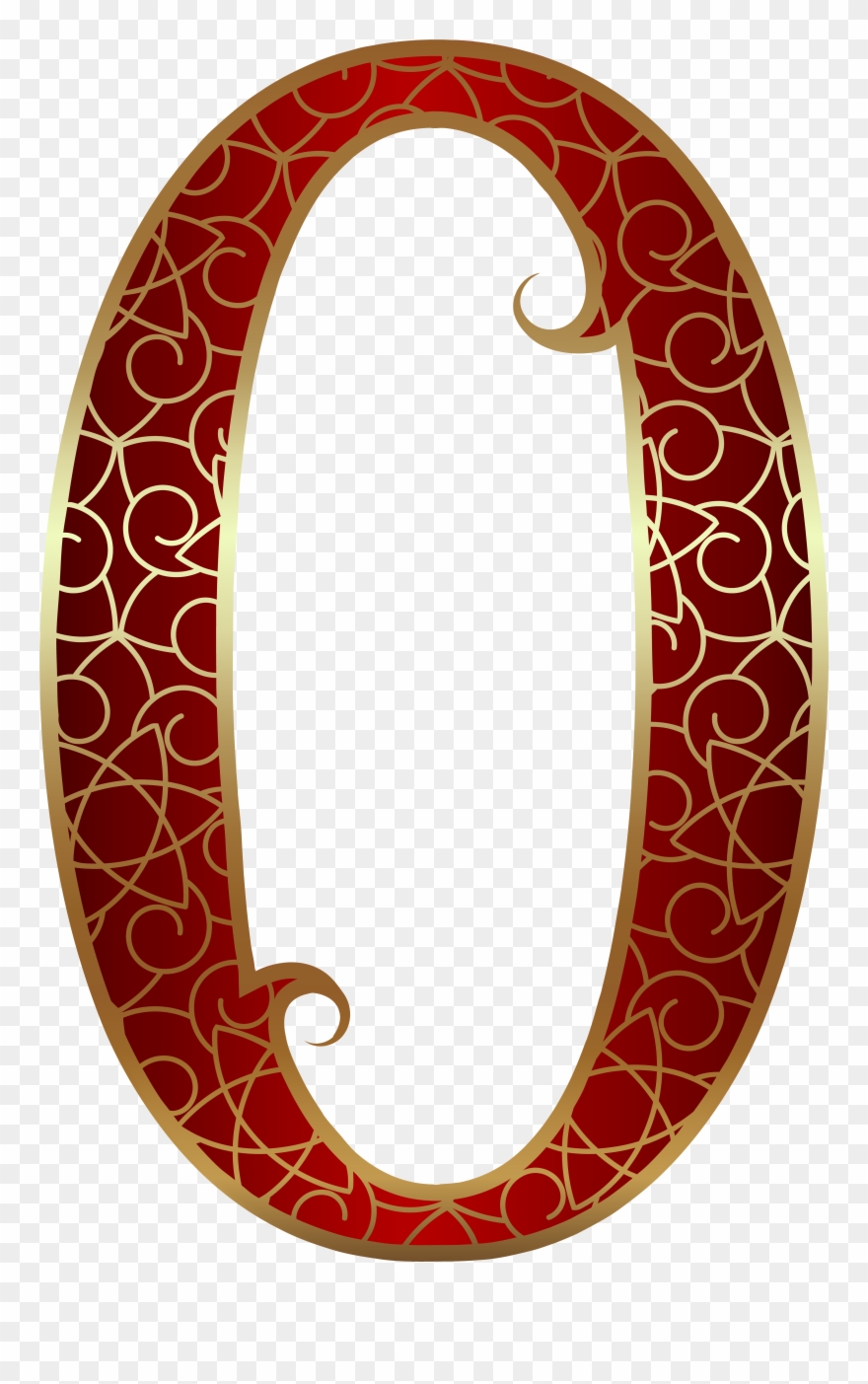 Gold Red Number Zero Png Clip Art Transparent Png