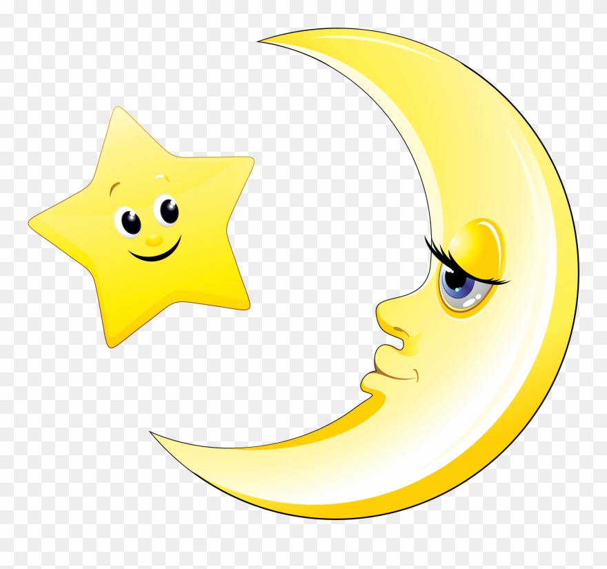 Transparent Cute Moon And Star Clipart Picture - Cute Star - Png Download