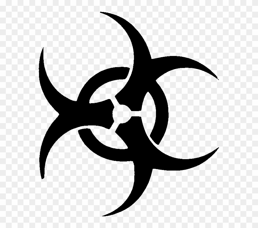 Glitter Tattoo Stencil Biohazard Sb Image - Tattoo For Neck Png Clipart