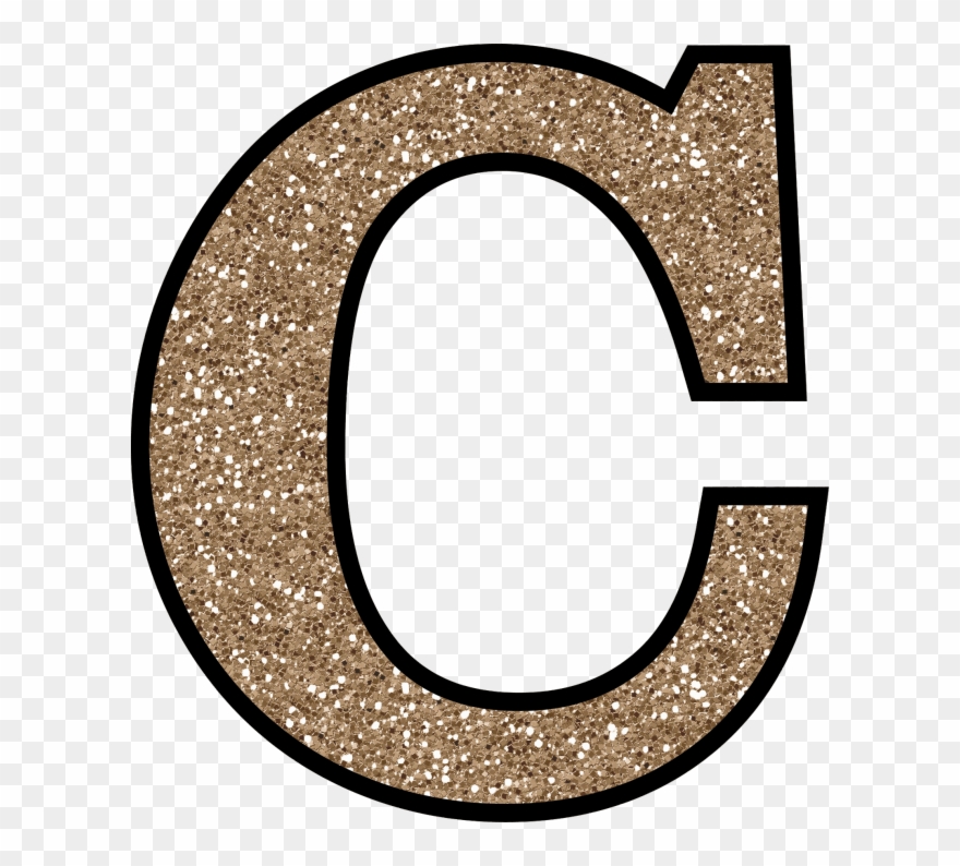 Large C Template Without The Glue Free - Letter C Glitter Clipart