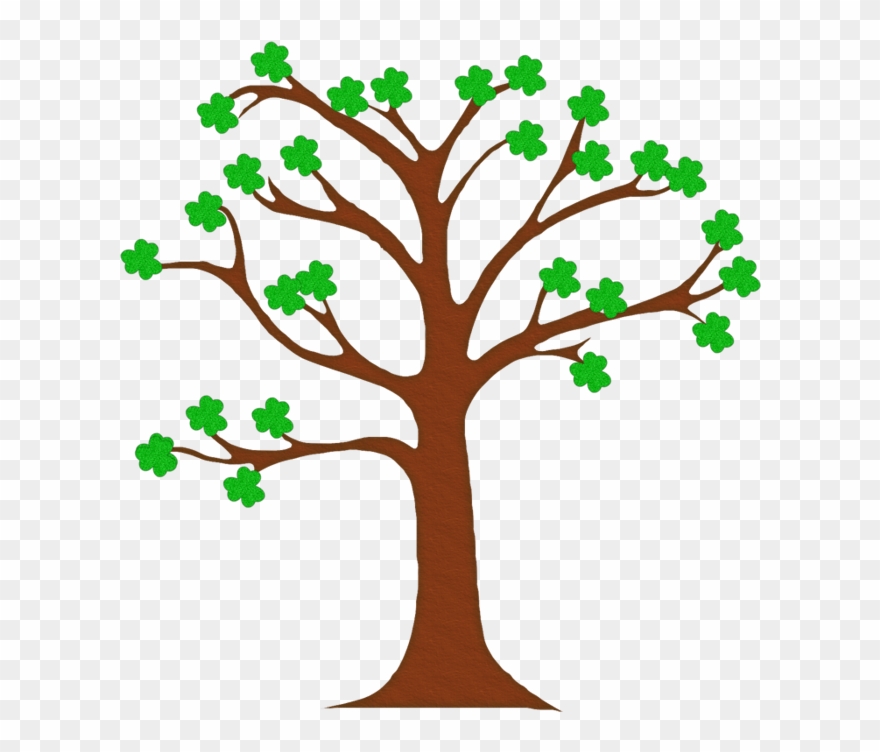 Glitter Clipart Shamrock - Tree Outline - Png Download