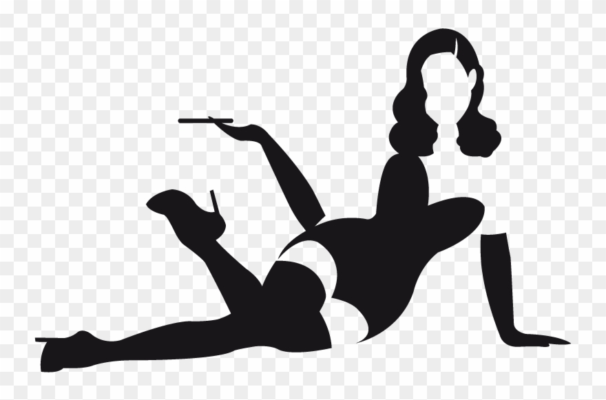 Girl Silhouette Clip Art - Pin Up Model Silhouette - Png Download